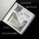 Load image into Gallery viewer, CANDWAX Pearled Candle Wax Sand 16 Oz (450g) - Unscented Plant-Based Smokeless Dripless Gift Powder for Candles - Refillable Candle Pearls with 30 Wicks and a Reusable Glass Container
