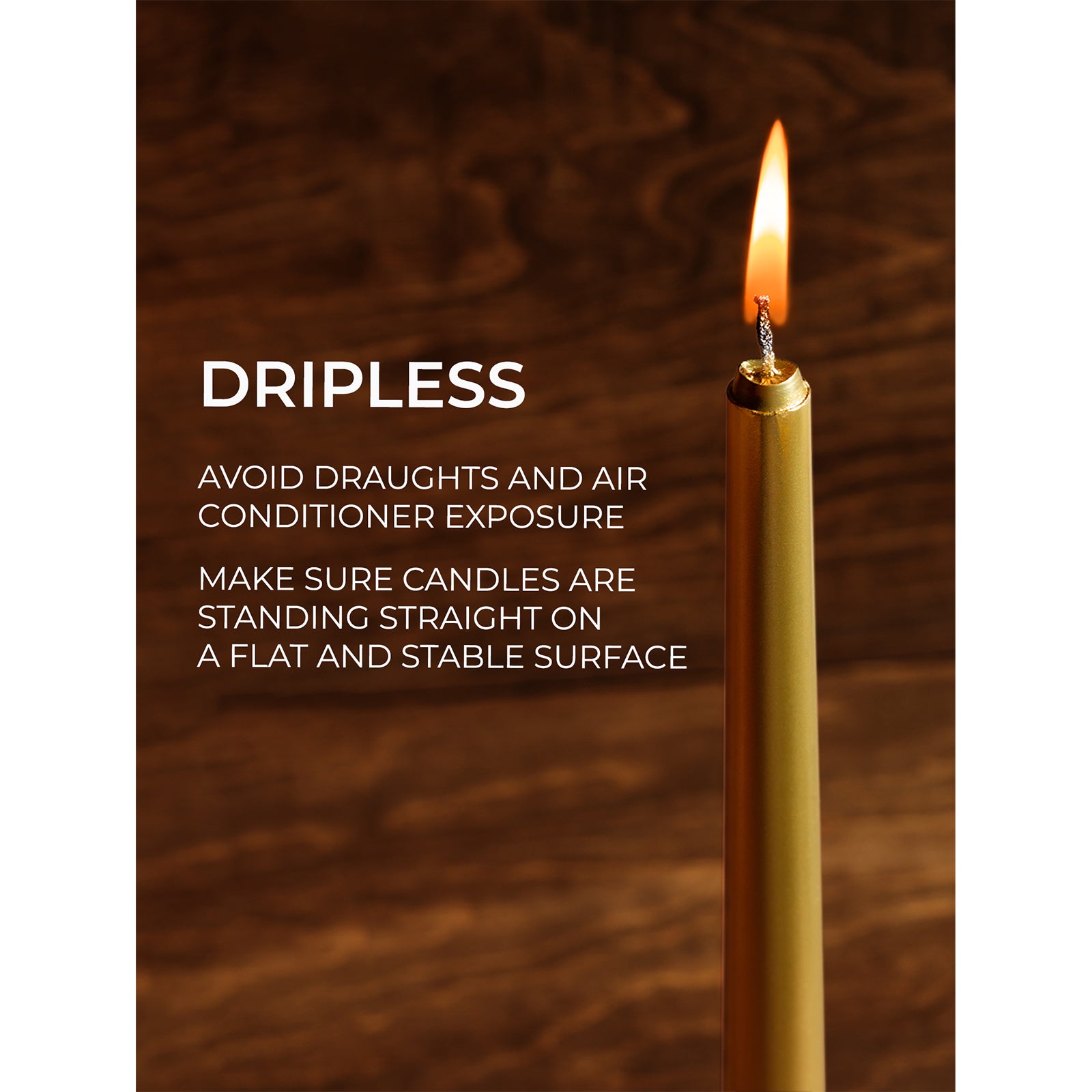 CANDWAX Gold Taper Candles