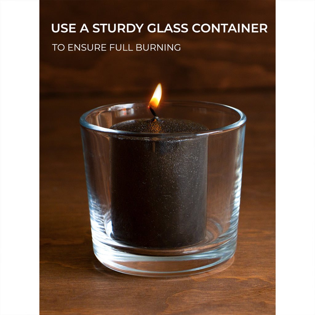 CANDWAX 15 Hour Black Votive Candles Set of 36