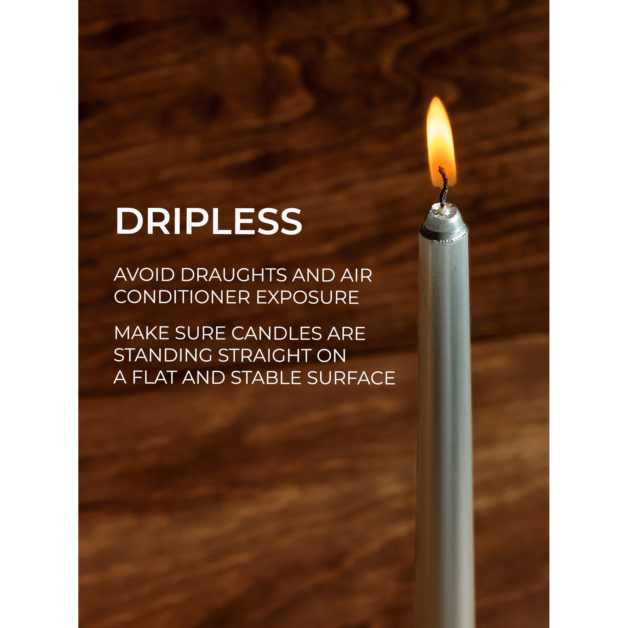 CANDWAX Silver Taper Candles