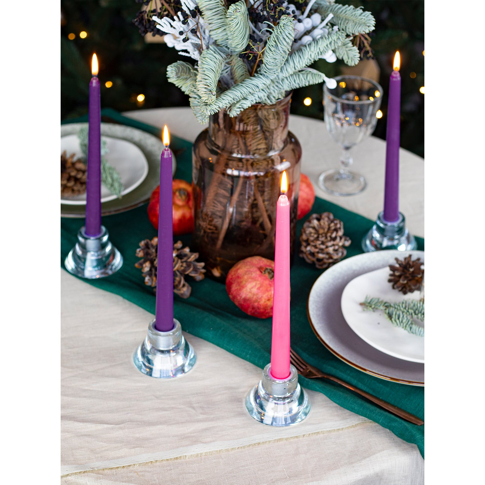 CANDWAX Advent Taper Candles 10 inch Set of 4