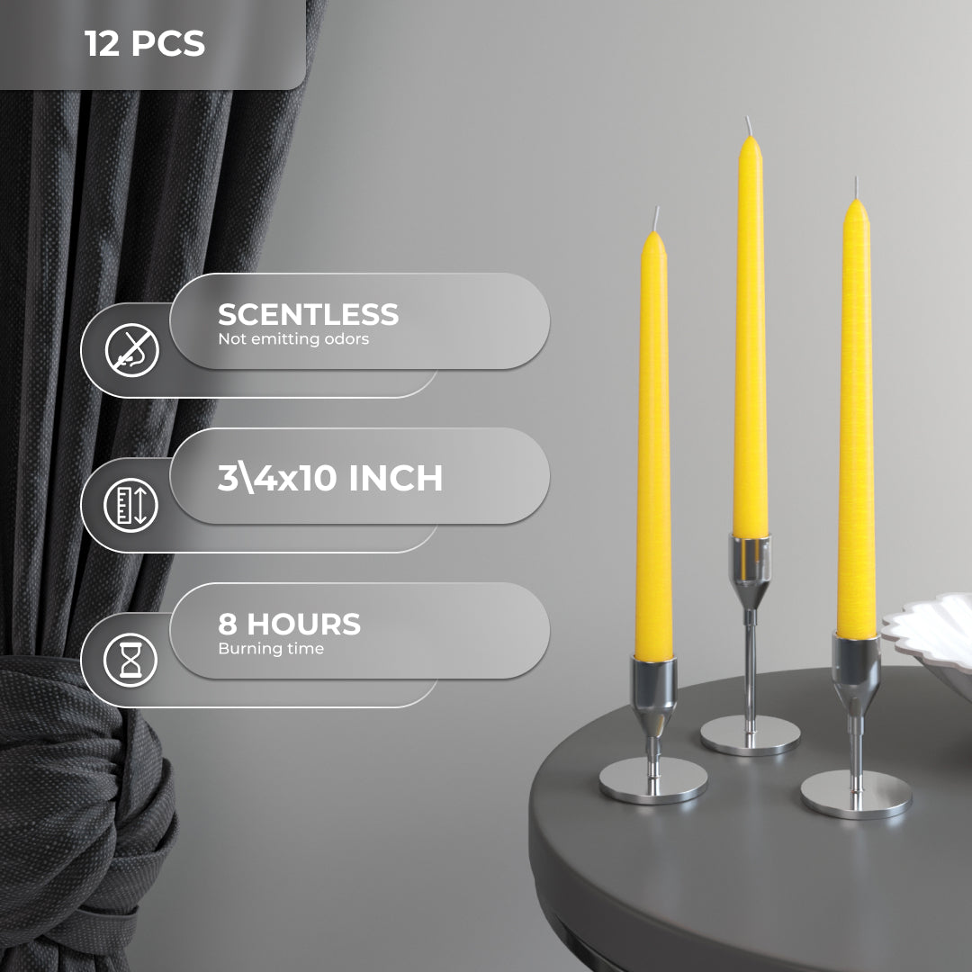 CANDWAX Yellow Taper Candles