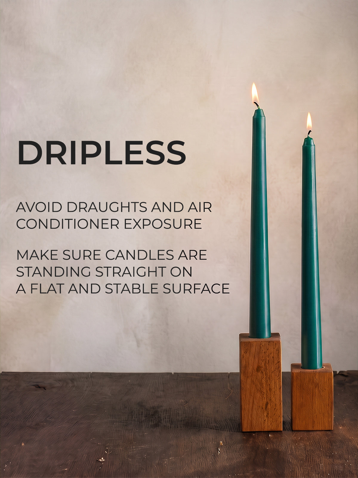 Dark Teal Taper Candles - 4 pack