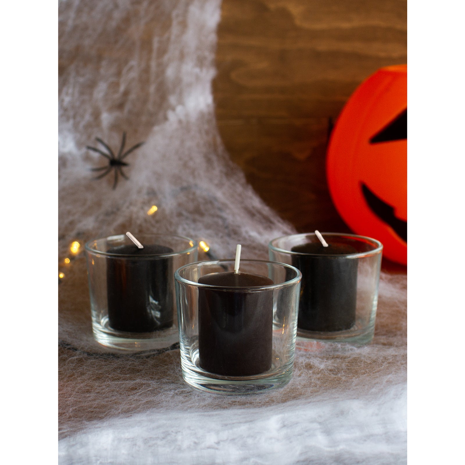 CANDWAX 15 Hour Black Votive Candles Set of 36