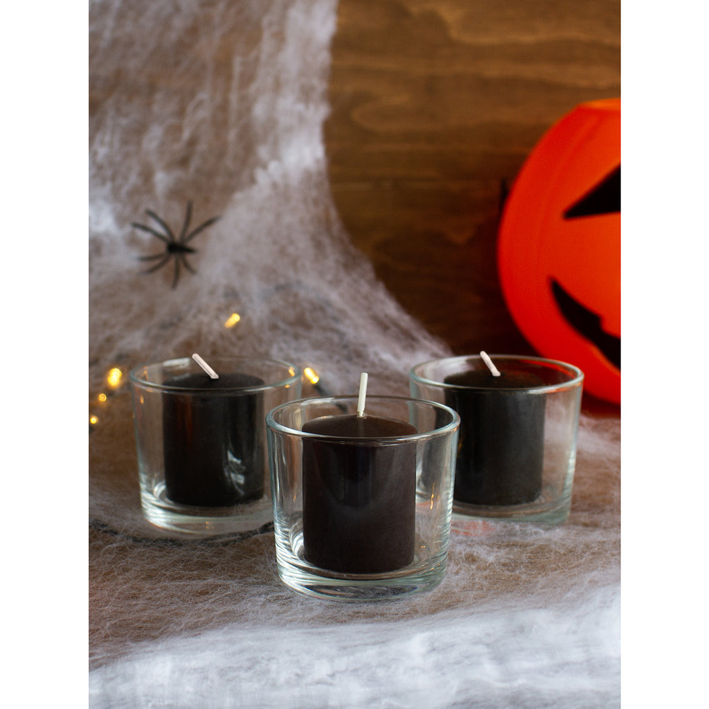 CANDWAX 15 Hour Black Votive Candles Set of 36