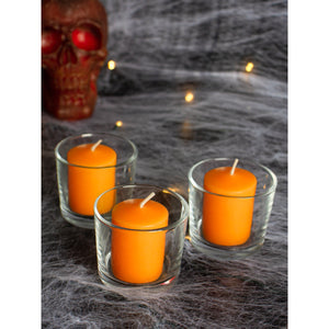 CANDWAX Orange Votive Candles Set of 36