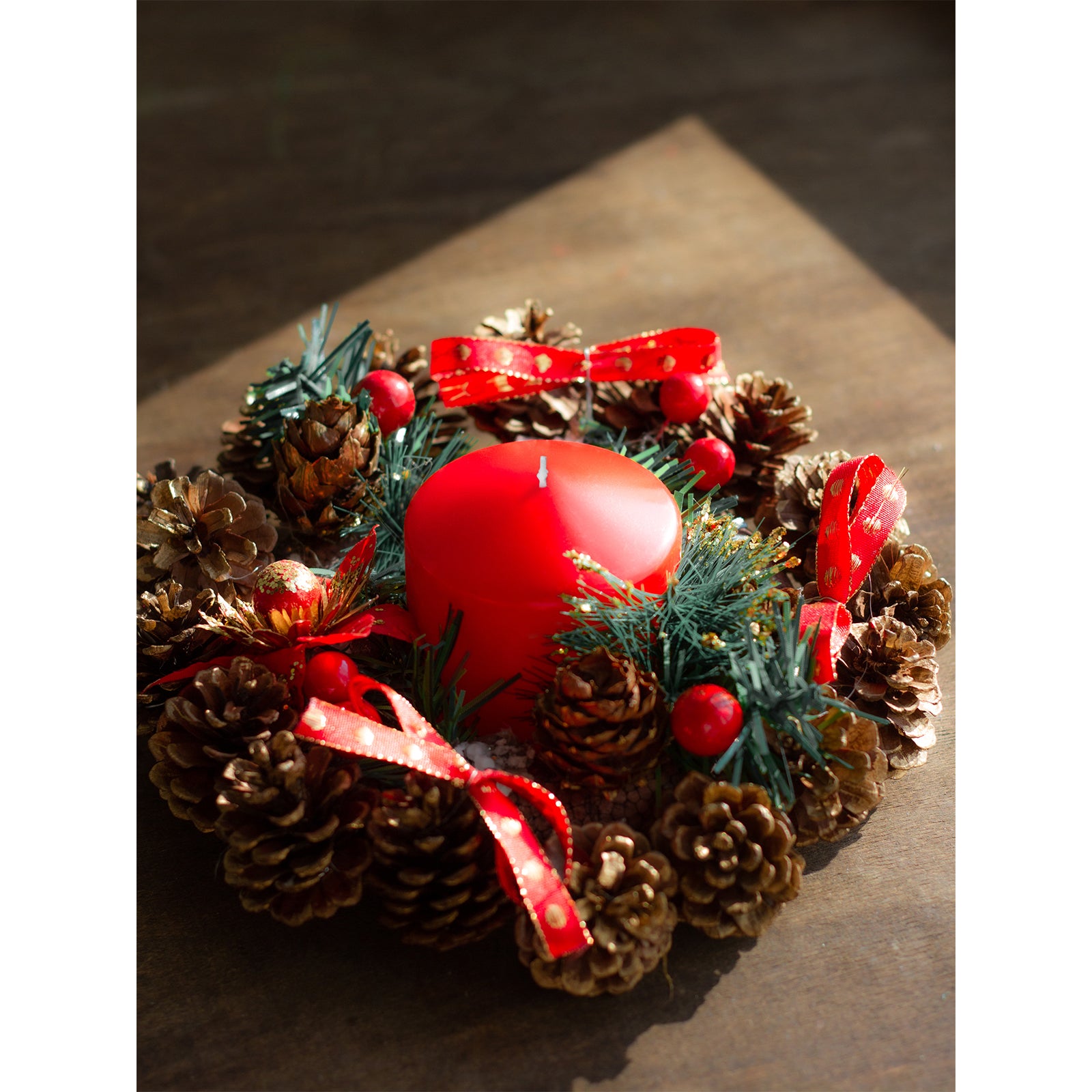 Candwax 3x3 Pillar Candles Set of 3 - Red Christmas Candles