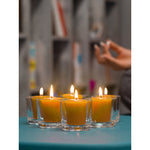 Load image into Gallery viewer, CANDWAX Pure Beeswax Votive Candles Set of 6 - Handmade Honey Yellow Votive Candles Beeswax Natural - 10 Hours Burning Pure Bees Wax Candles for Home
