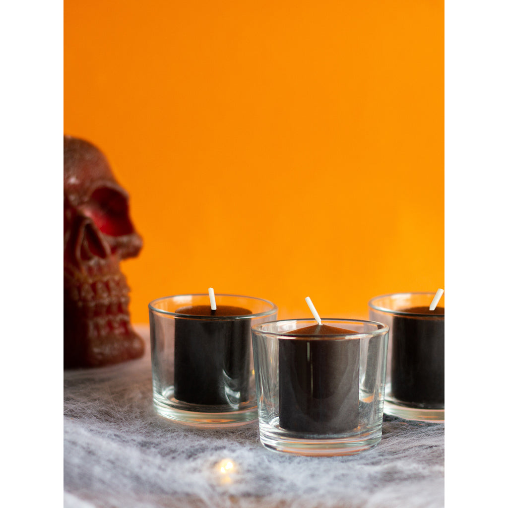 CANDWAX 15 Hour Black Votive Candles Set of 36