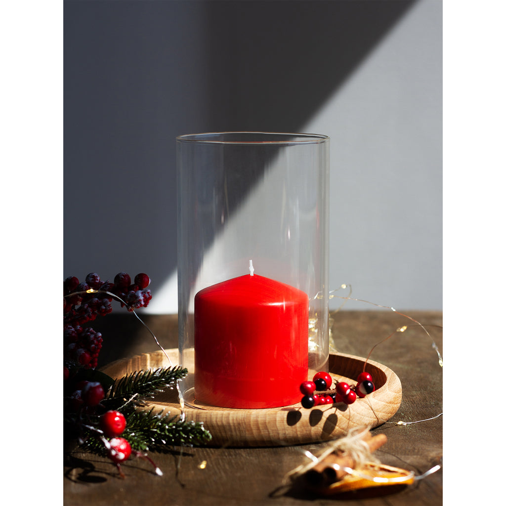 Red Pillar Candles - Solid Texture
