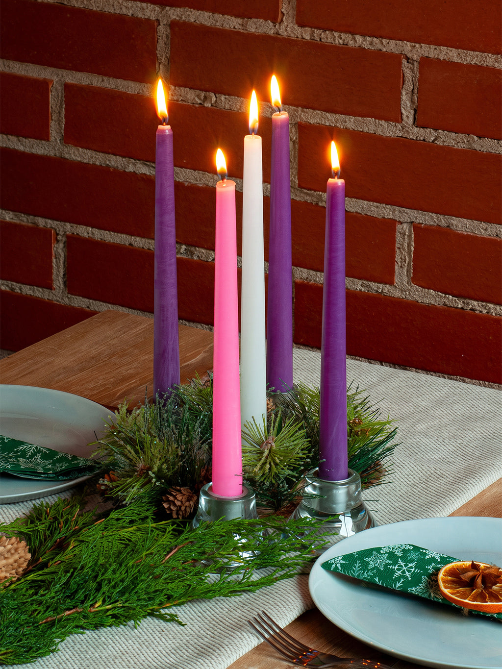 Advent Taper Candles - 5 pack