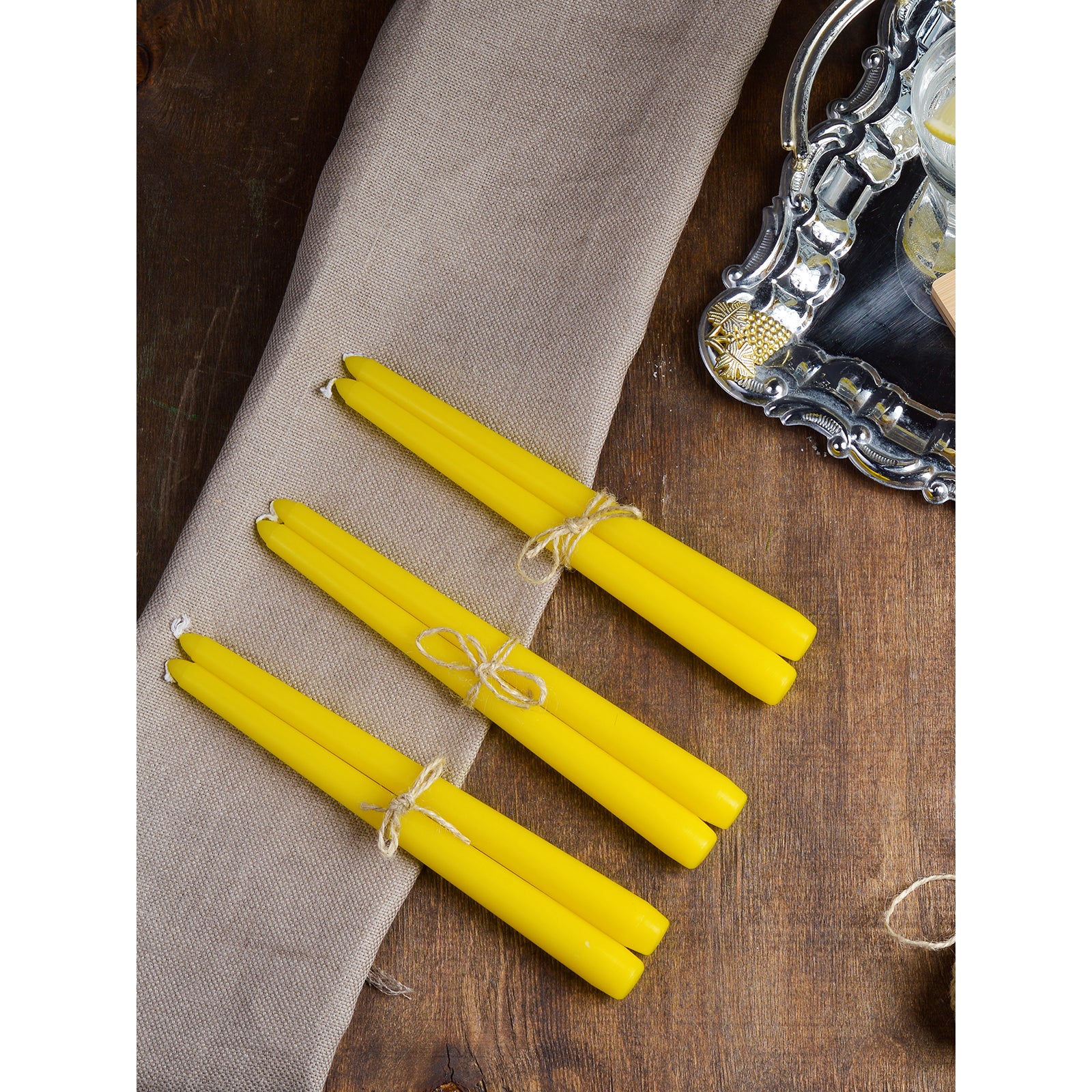 CANDWAX Yellow Taper Candles