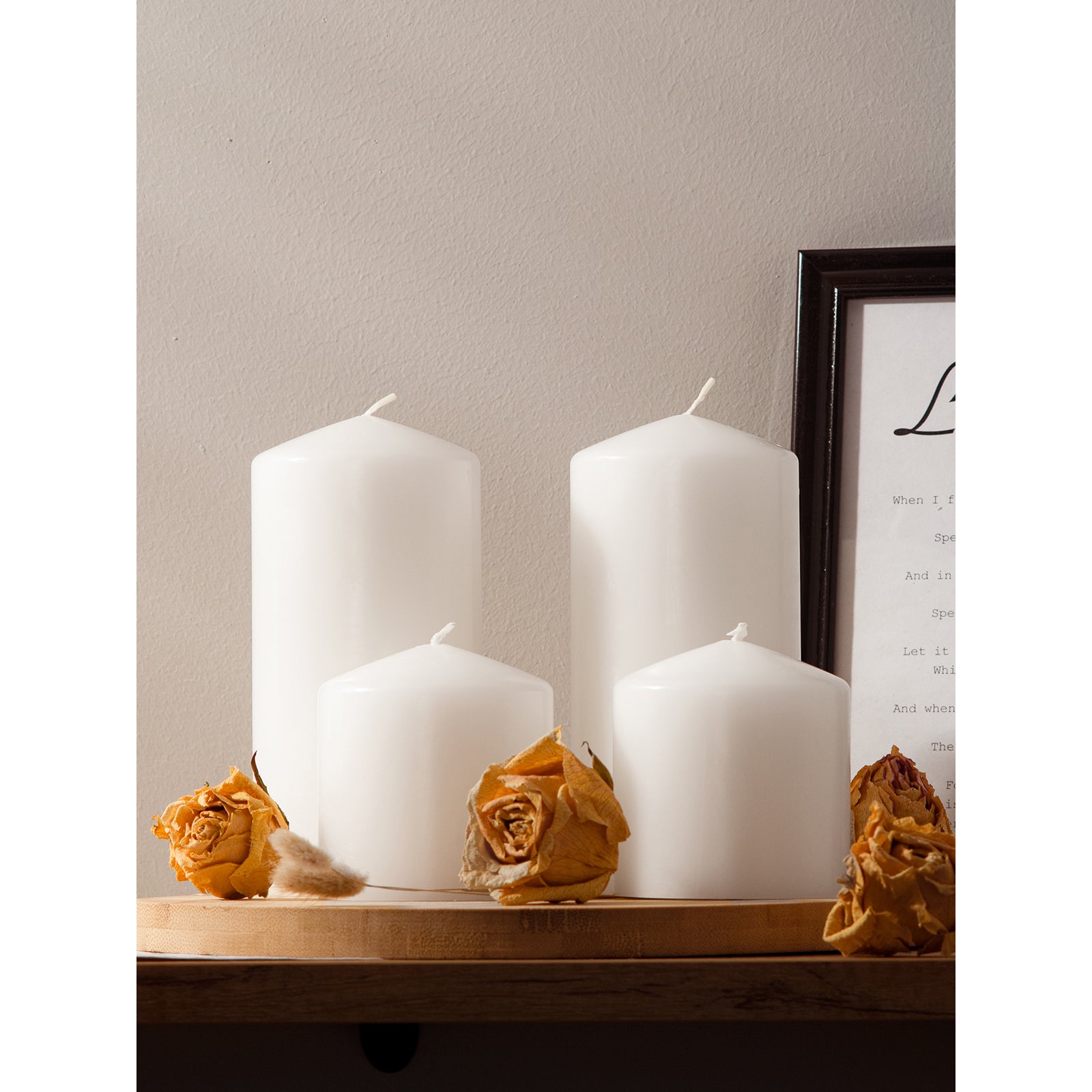 CANDWAX 3x6 inch White Pillar Candle Set of 3 - Large Pillar Candles White Perfect for Any Occasion - Long Burning White Candles Unscented