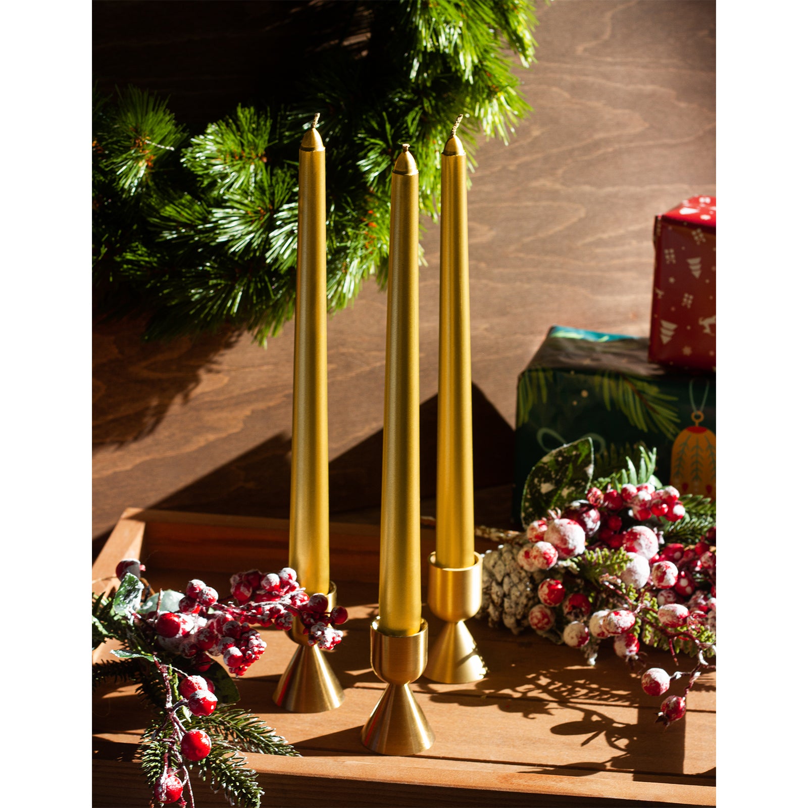 CANDWAX Gold Taper Candles