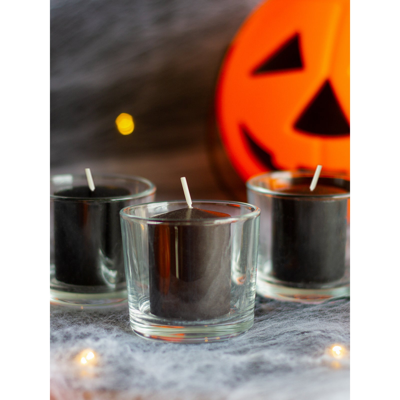 CANDWAX 15 Hour Black Votive Candles Set of 36