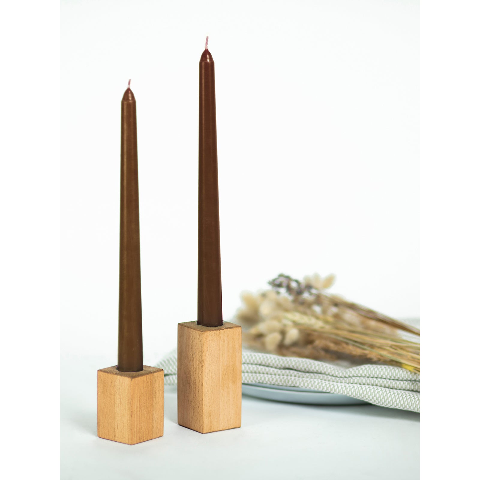 CANDWAX Brown Taper Candles