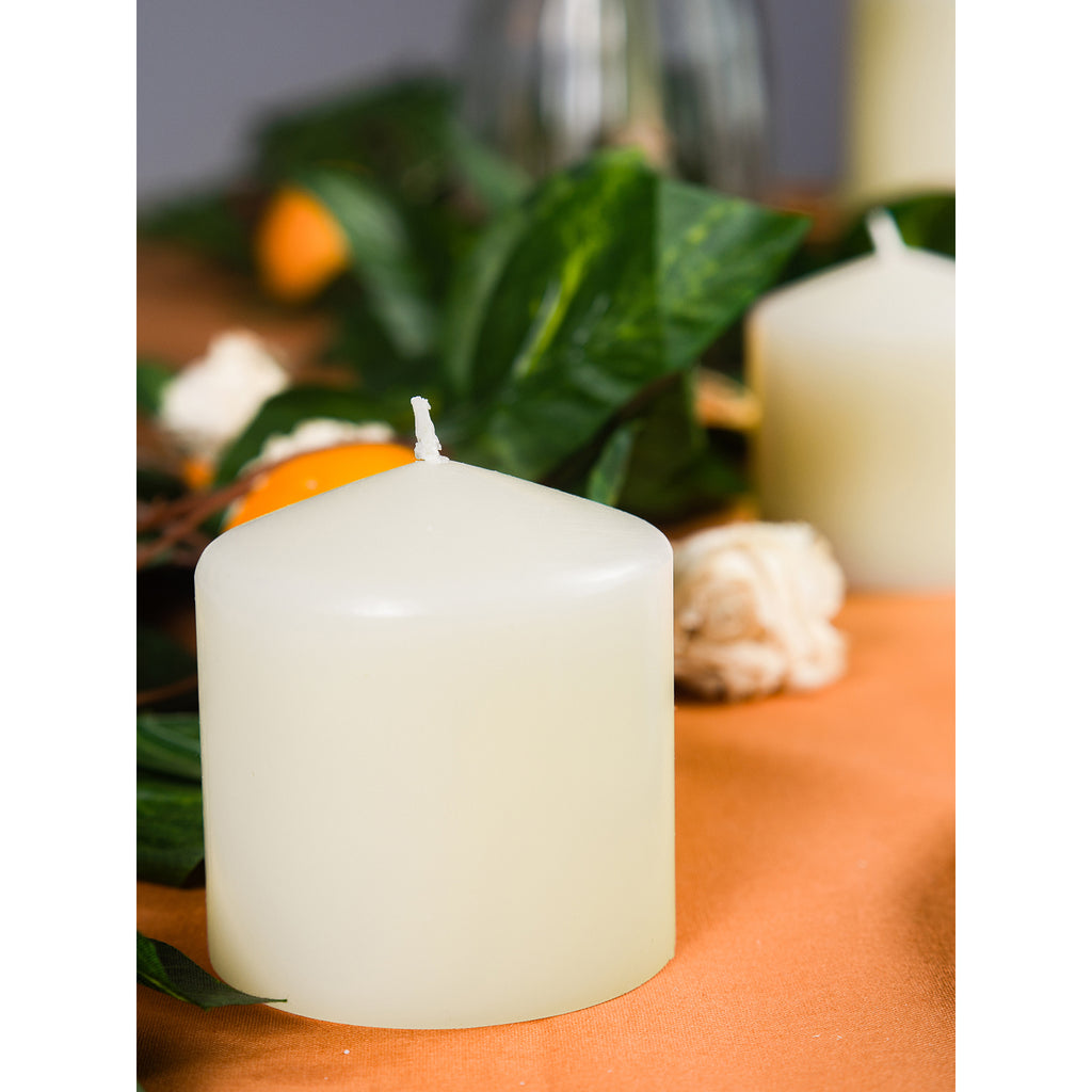 CANDWAX 3x3 inch Ivory Pillar Candles Set of 3 - Elegant Decorative Candles for Home - Unscented Ivory Candles for Relaxing Atmosphere