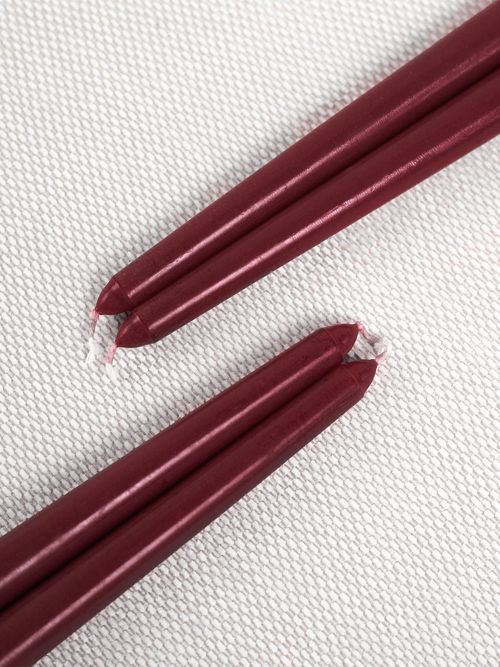 CANDWAX 8 Inch Taper Candles Burgundy Decor Unscented Candle Sticks 12 Pack