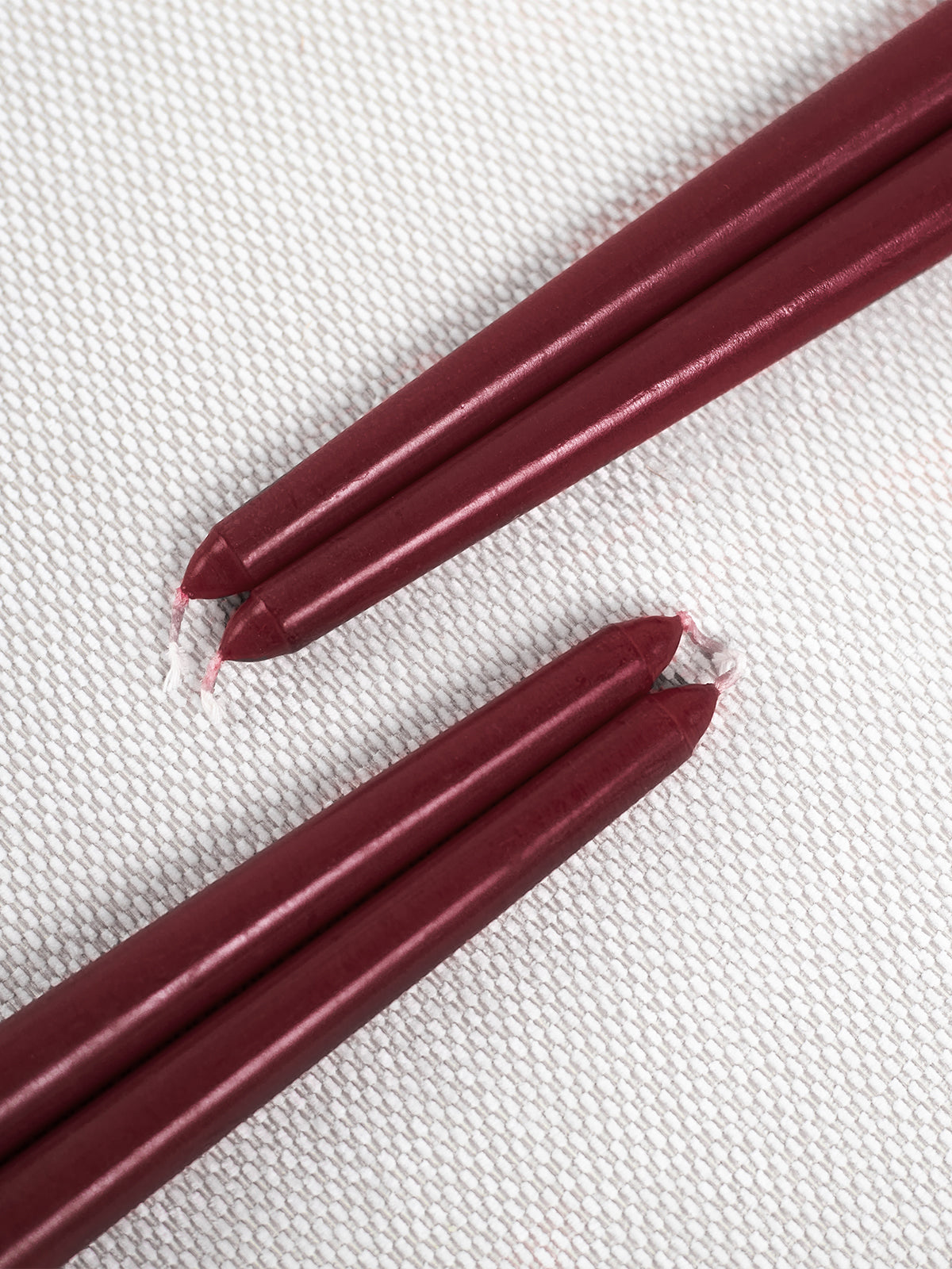 CANDWAX 8 Inch Taper Candles Burgundy Decor Unscented Candle Sticks 12 Pack