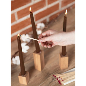 CANDWAX Brown Taper Candles