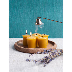 CANDWAX Pure Beeswax Votive Candles Set of 6 - Handmade Honey Yellow Votive Candles Beeswax Natural - 10 Hours Burning Pure Bees Wax Candles for Home