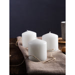 Load image into Gallery viewer, CANDWAX 3x3 inch White Pillar Candles Set of 3 - Elegant Decorative Candles for Home - Unscented White Candles for Relaxing Atmosphere
