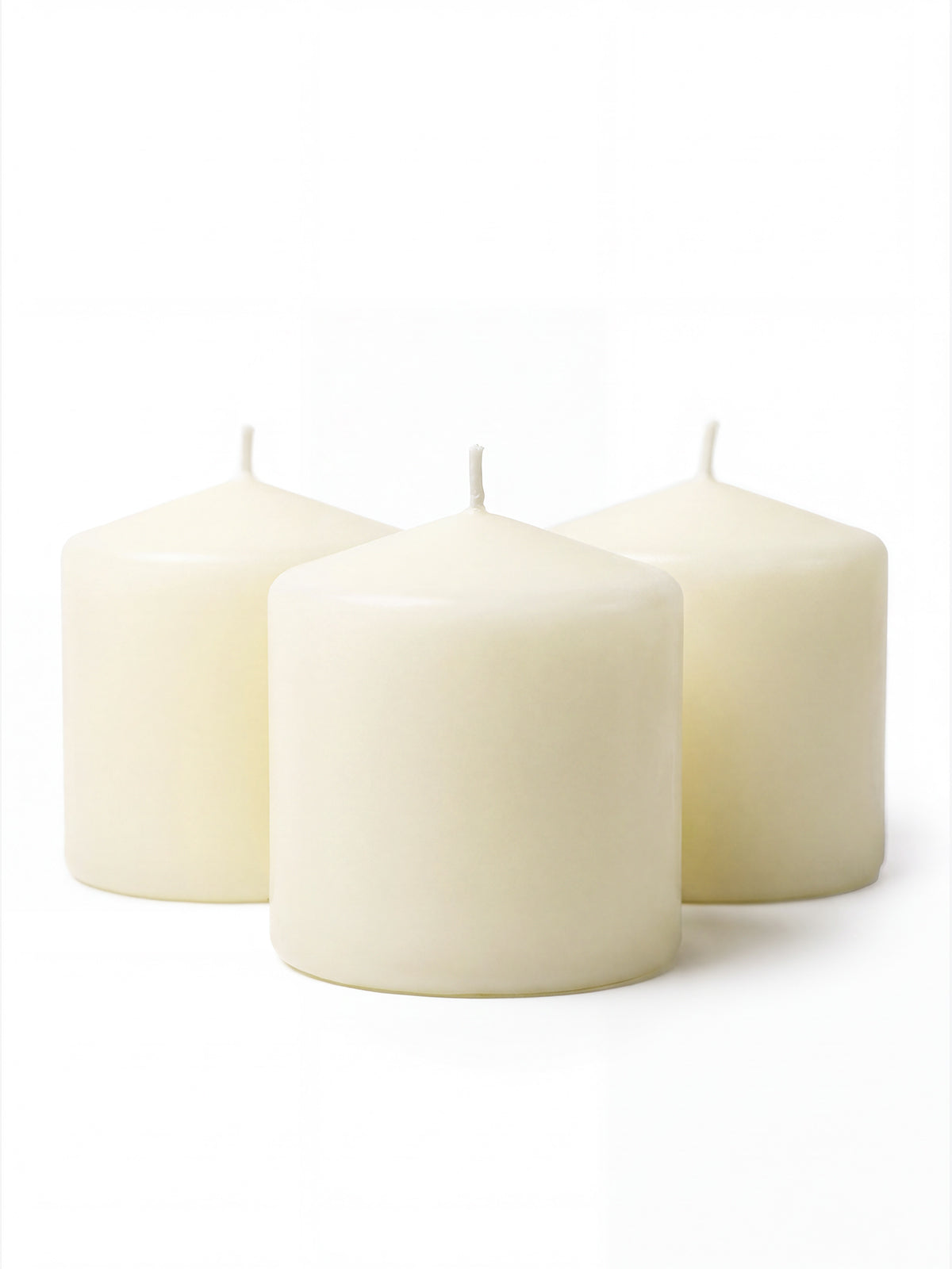 Ivory Pillar Candles - Solid Texture