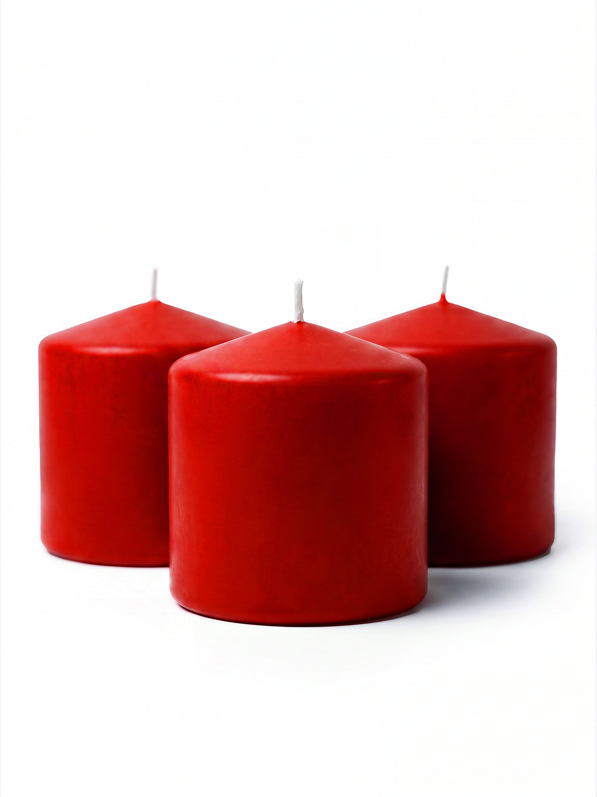 Red Pillar Candles - Solid Texture