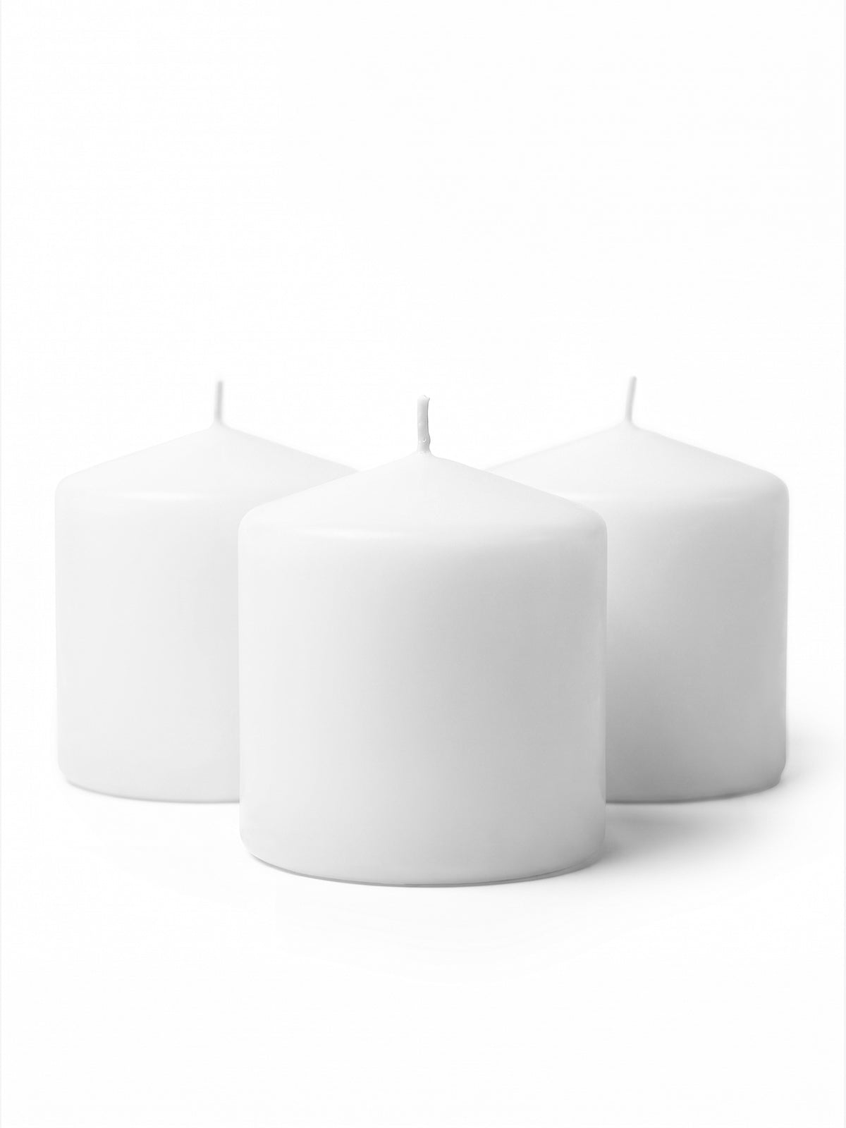 White Pillar Candles - Solid Texture