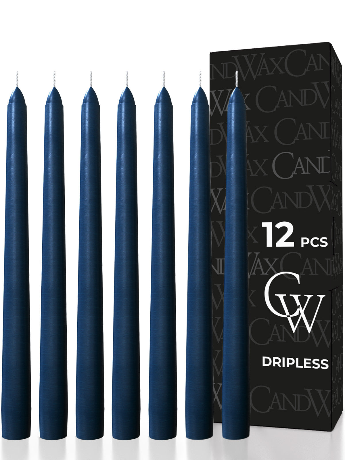 Dark Blue Taper Candles - 12 pack