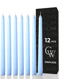 Light Blue Taper Candles - 12 pack