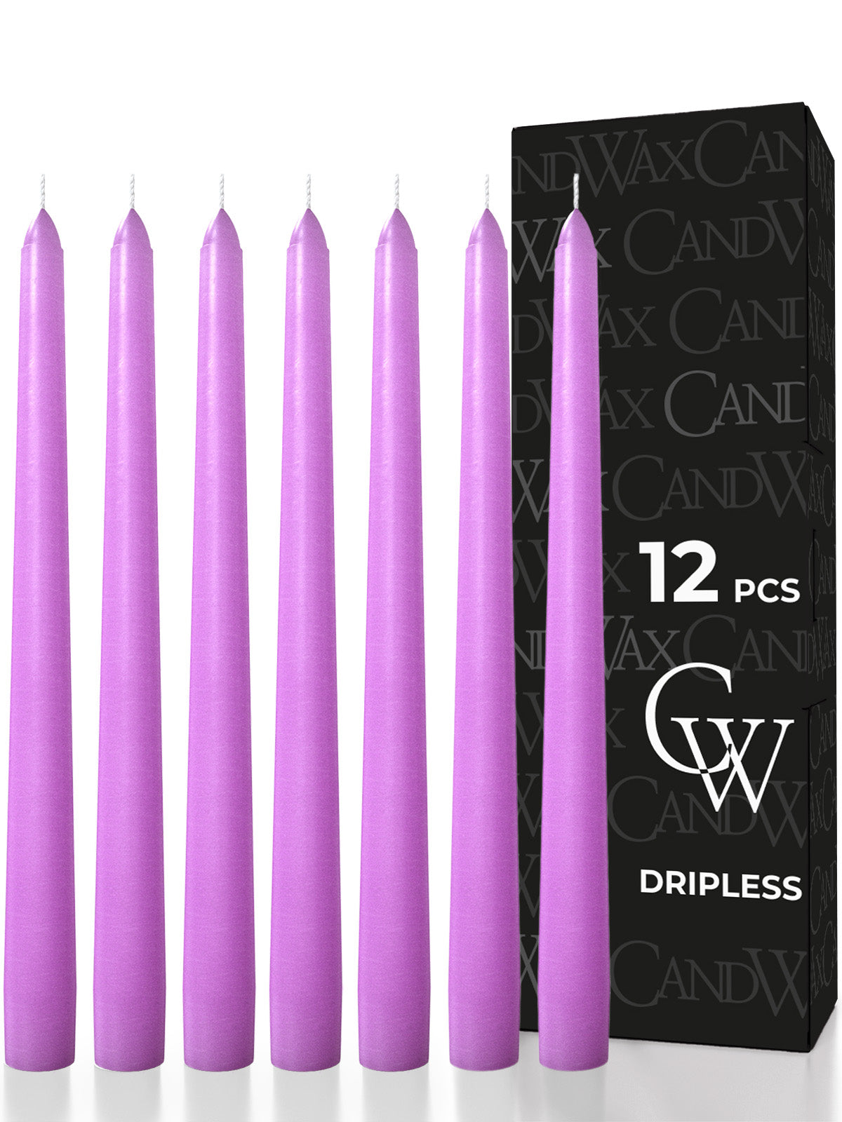 Lilac Taper Candles - 12 pack