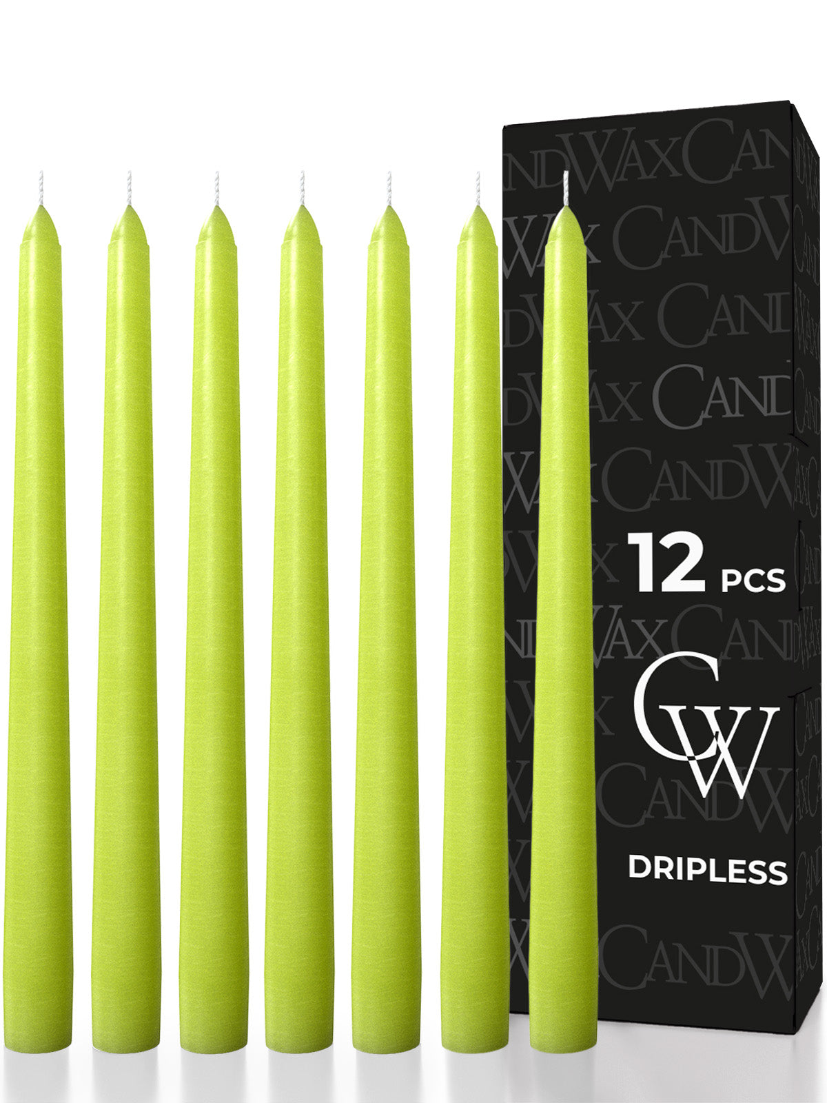 Olive Taper Candles - 12 pack