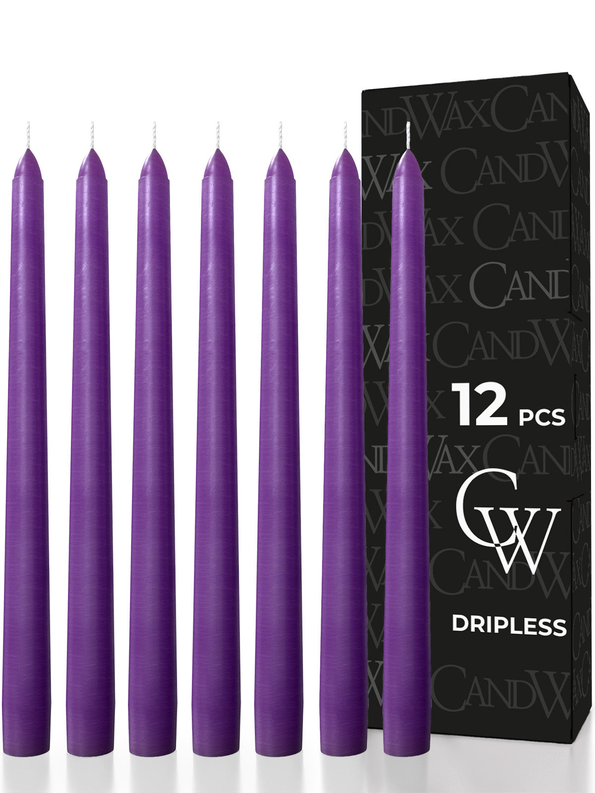 Purple Taper Candles - 12 pack