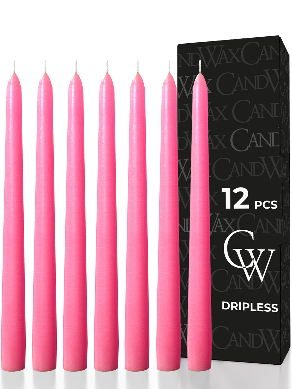Pink Taper Candles - 12 pack