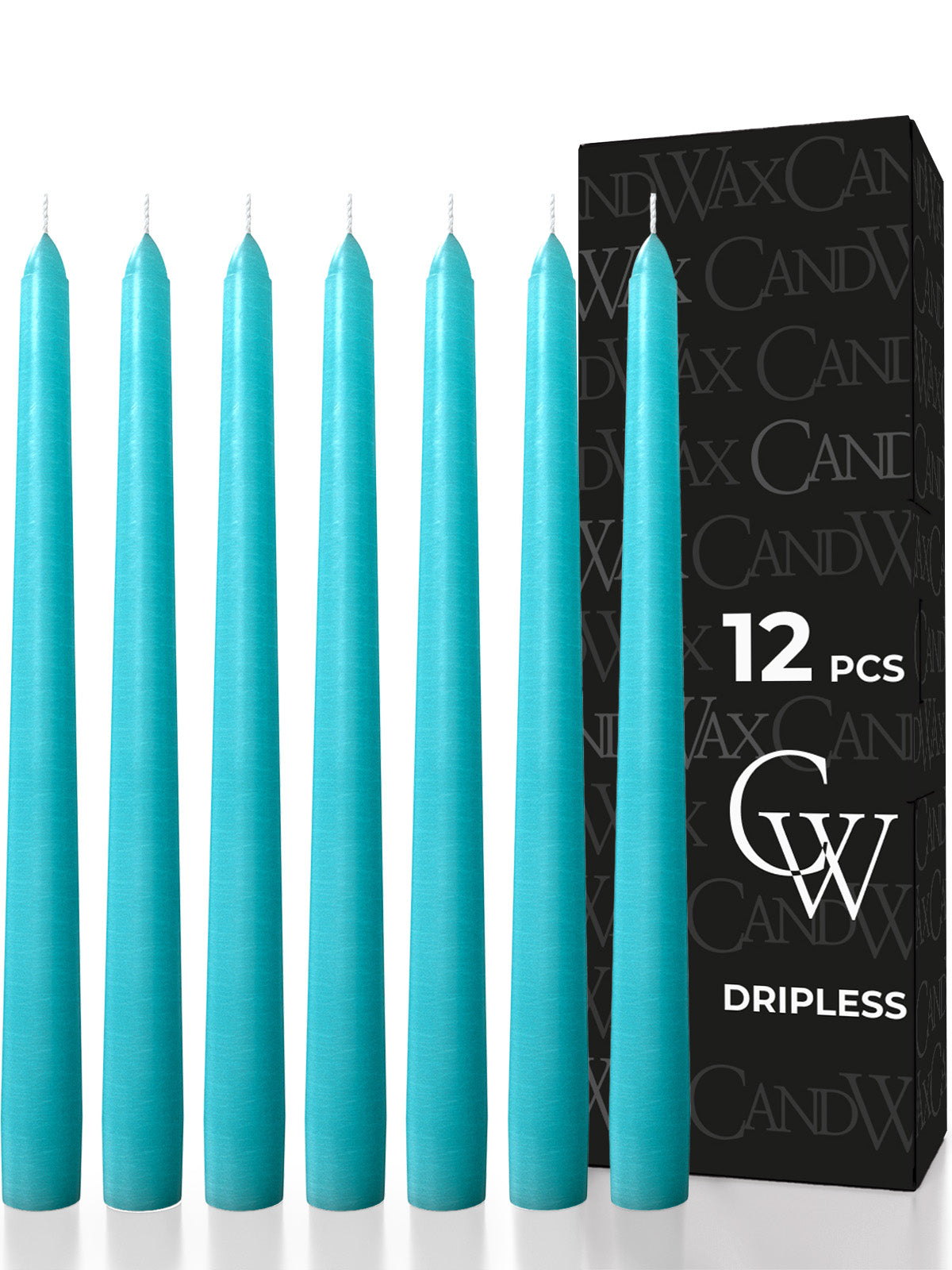 Turquoise Taper Candles - 12 pack