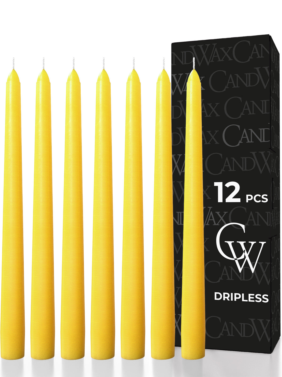 Yellow Taper Candles - 12 pack