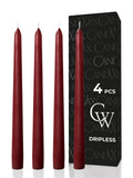 Burgundy Taper Candles - 4 pack