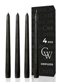 Coal Black Taper Candles - 4 pack