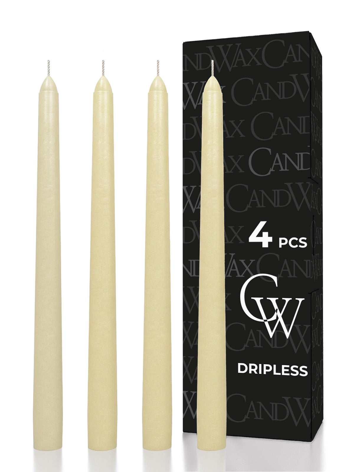 Ivory Taper Candles - 4 pack