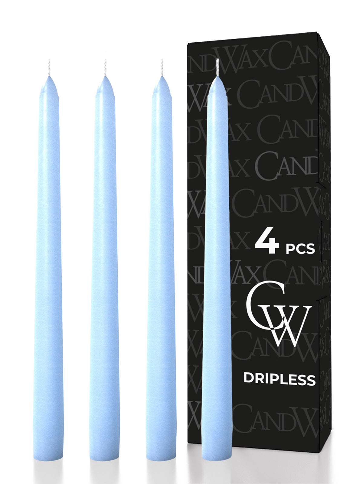 Light Blue Taper Candles - 4 pack