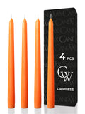 Orange Taper Candles - 4 pack