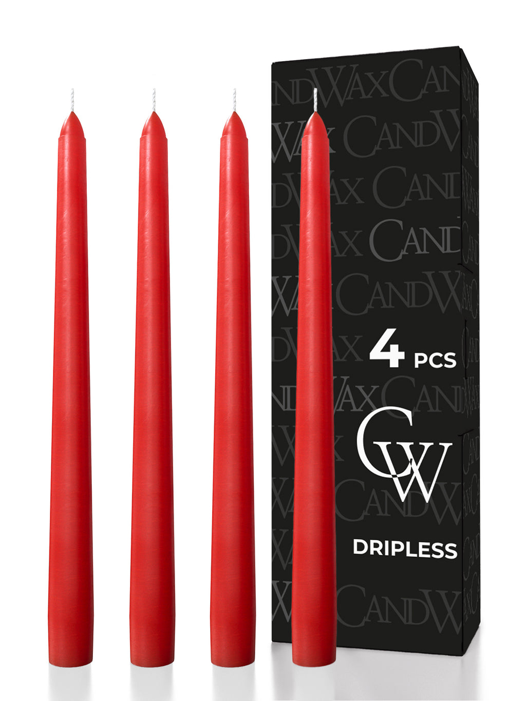 Red Taper Candles - 4 pack