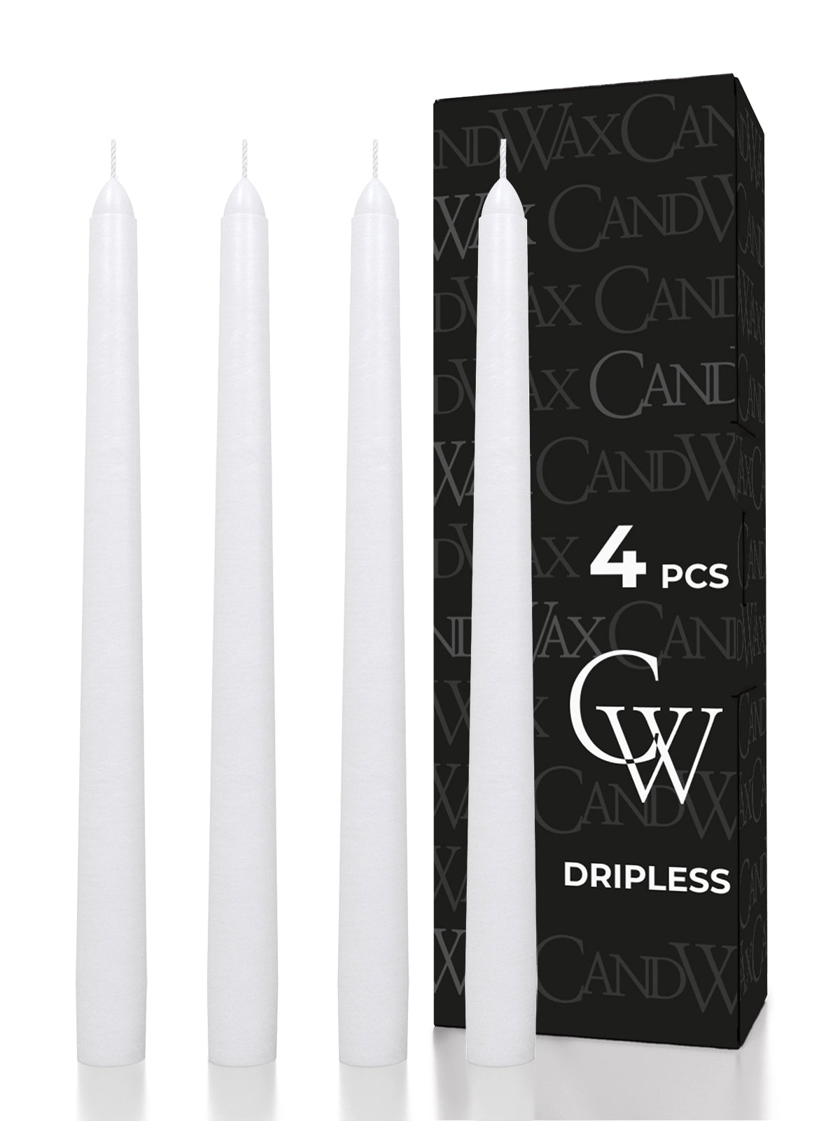 White Taper Candles - 4 pack