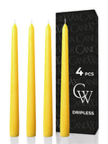 Yellow Taper Candles - 4 pack