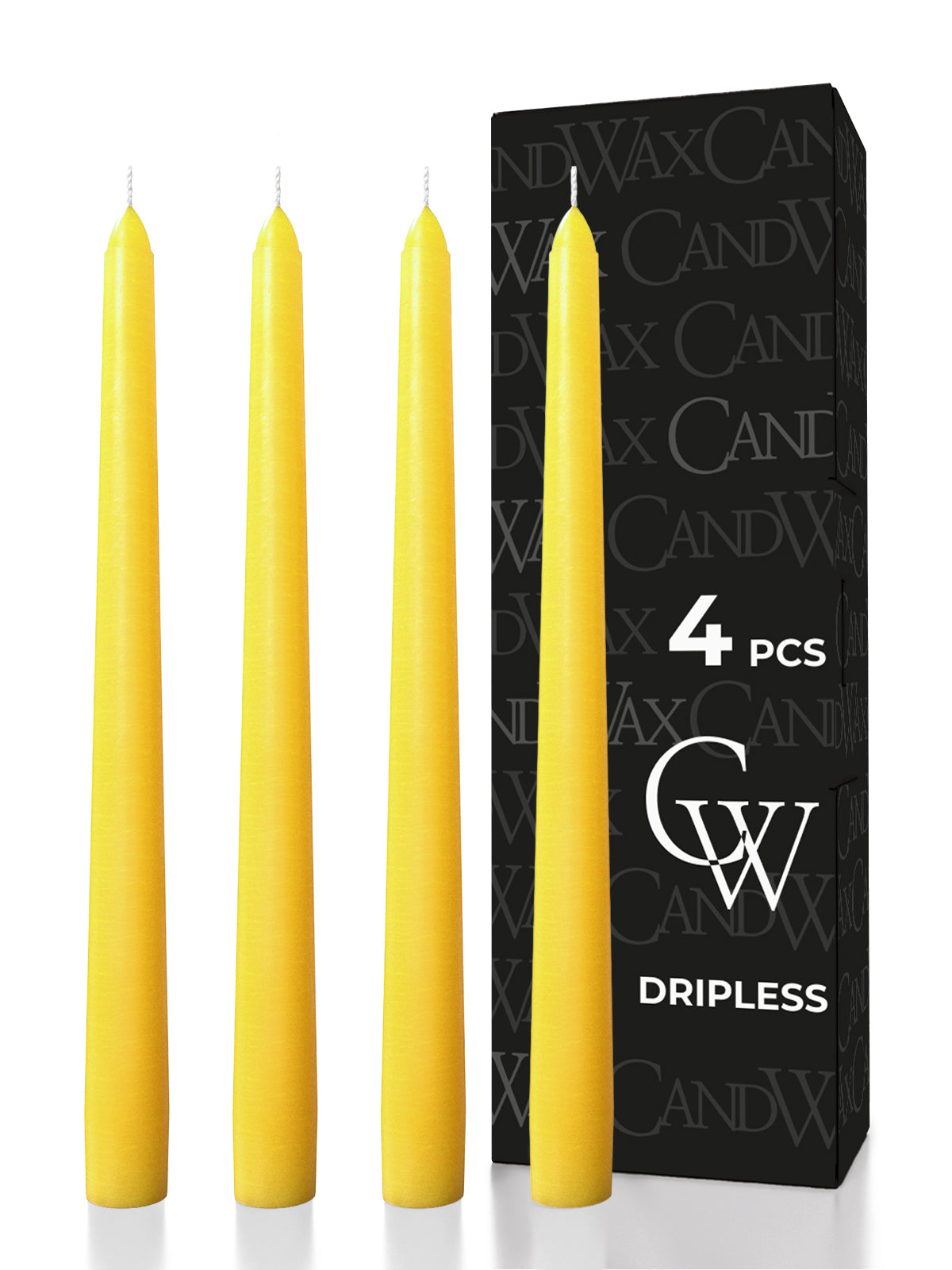 Yellow Taper Candles - 4 pack