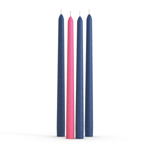 CANDWAX Blue Taper Advent Candles - Set of 4 pcs