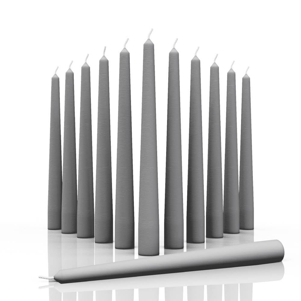 Gray Taper Candles - 12 pack