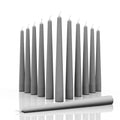 Gray Taper Candles - 12 pack