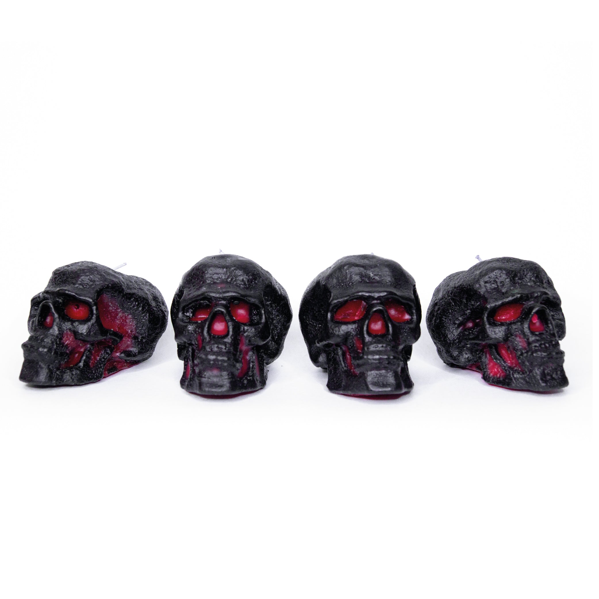 CANDWAX Black Small Skull Candles - 4 PCS